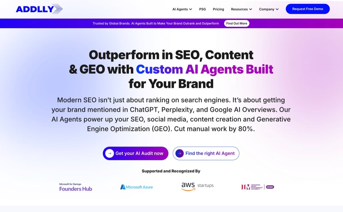 Addly screenshot - Content Creation interface and features overview