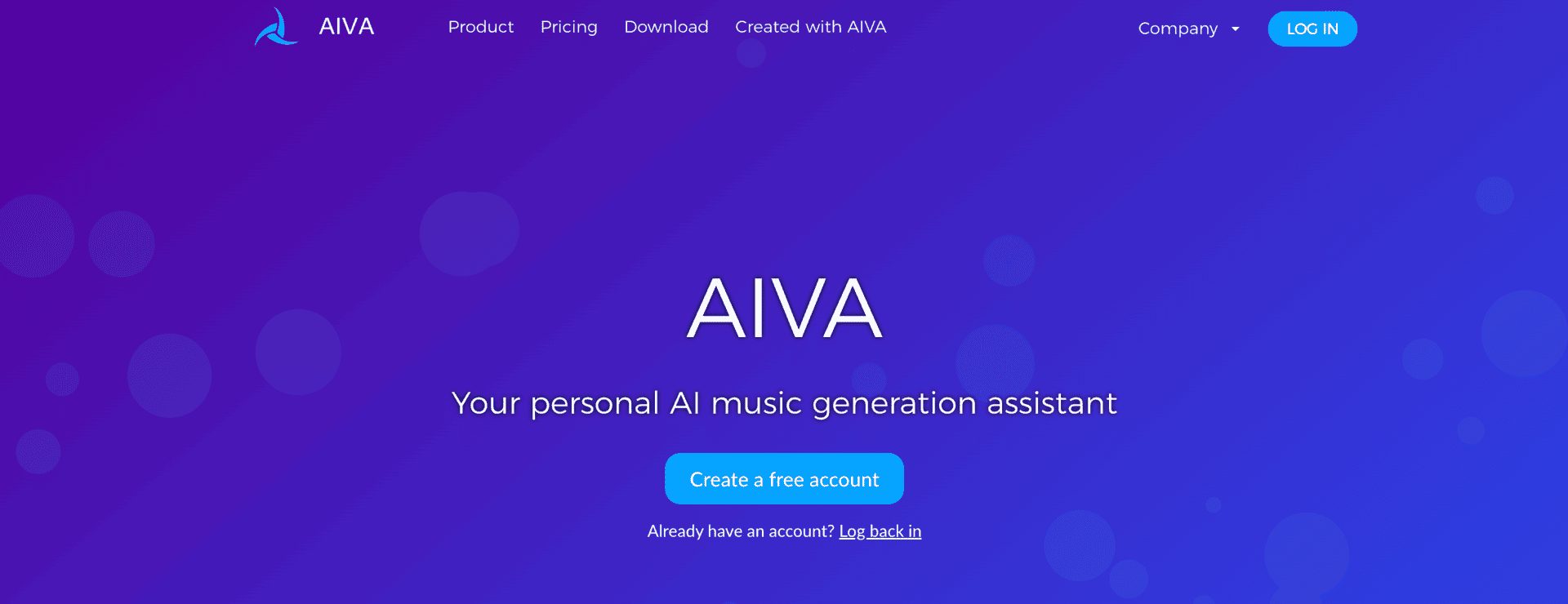 AIVA screenshot - Music & Audio interface and features overview