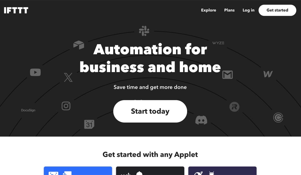 IFTTT screenshot - Productivity interface and features overview