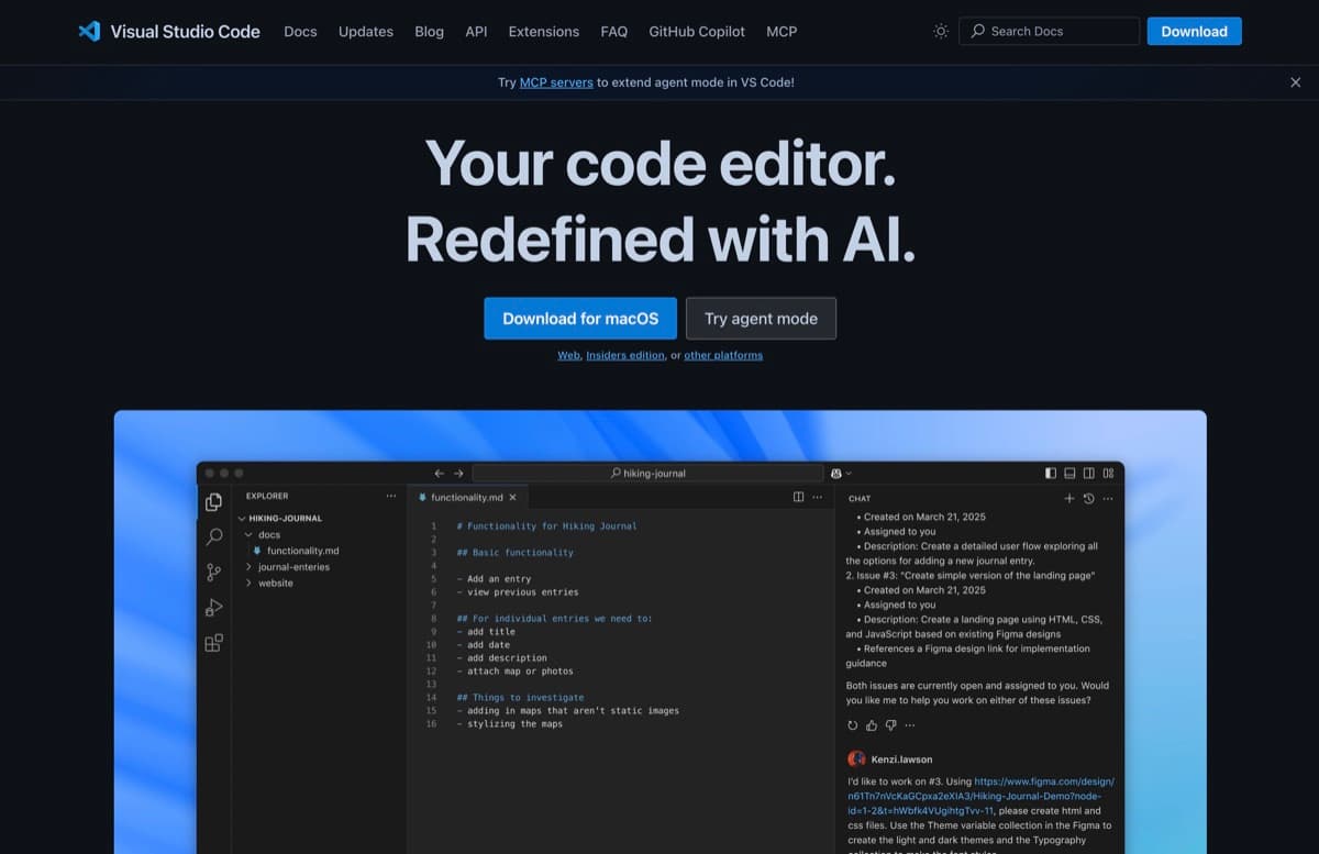 Visual Studio Code screenshot - Development interface and features overview