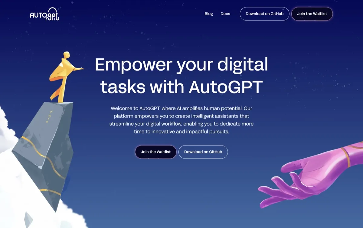 Auto-GPT screenshot - AI Assistants interface and features overview