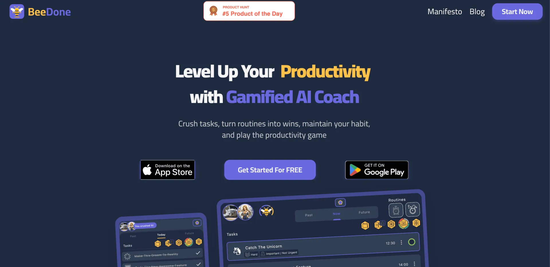 BeeDone screenshot - Productivity interface and features overview