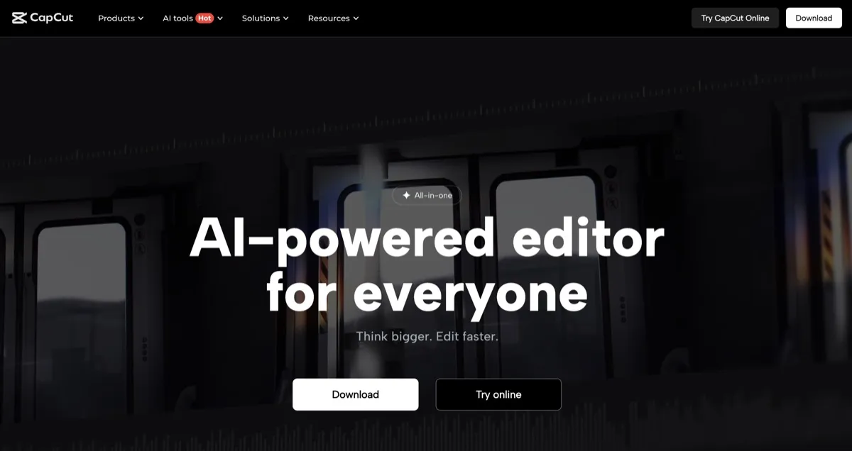 CapCut screenshot - Video & Animation interface and features overview