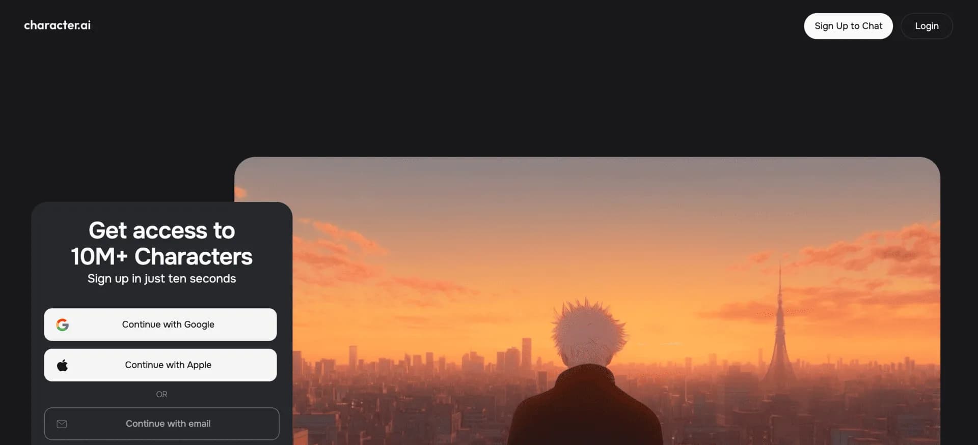 Character.ai screenshot - AI Assistants interface and features overview