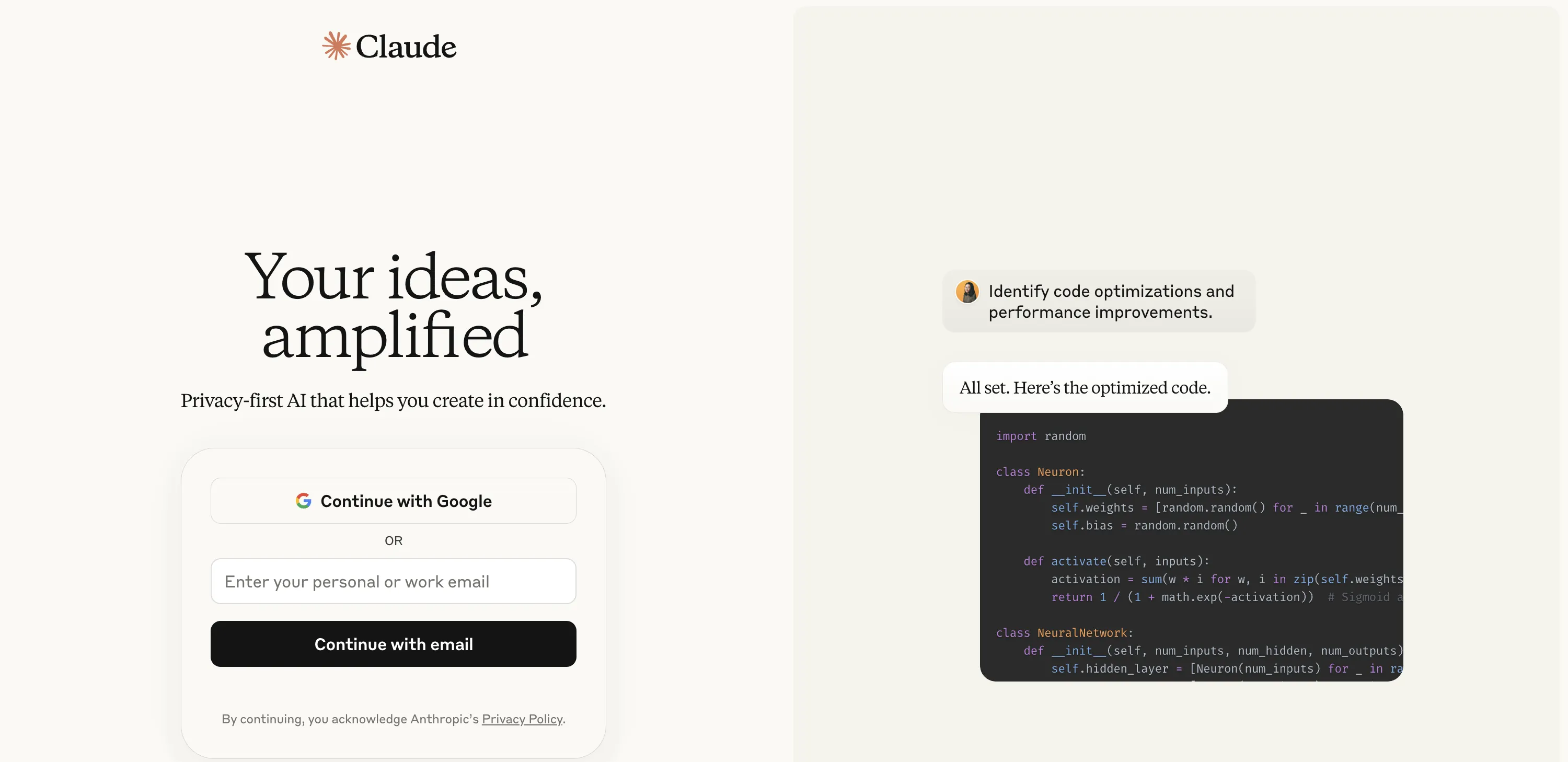 Claude screenshot - AI Assistants interface and features overview