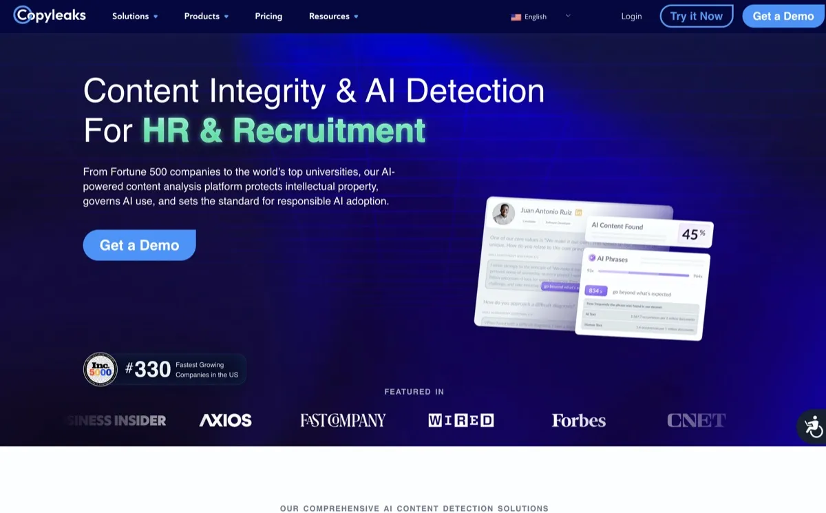 Copyleaks screenshot - Writing interface and features overview