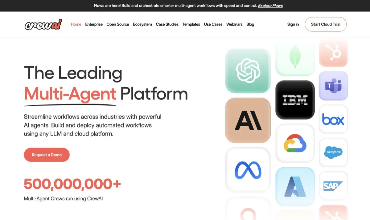 Crew AI screenshot - AI Assistants interface and features overview