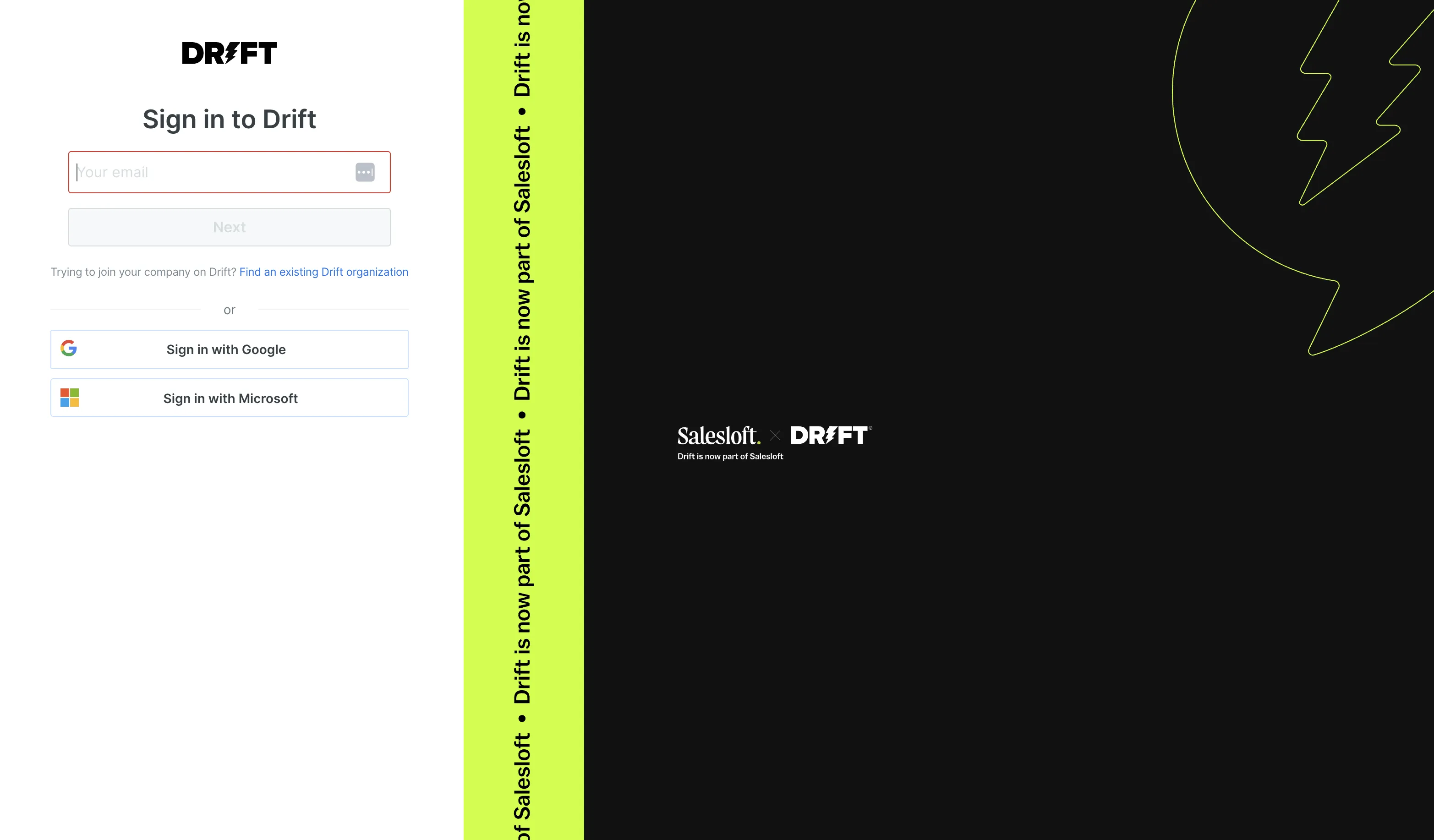 Drift screenshot - Customer Service interface and features overview