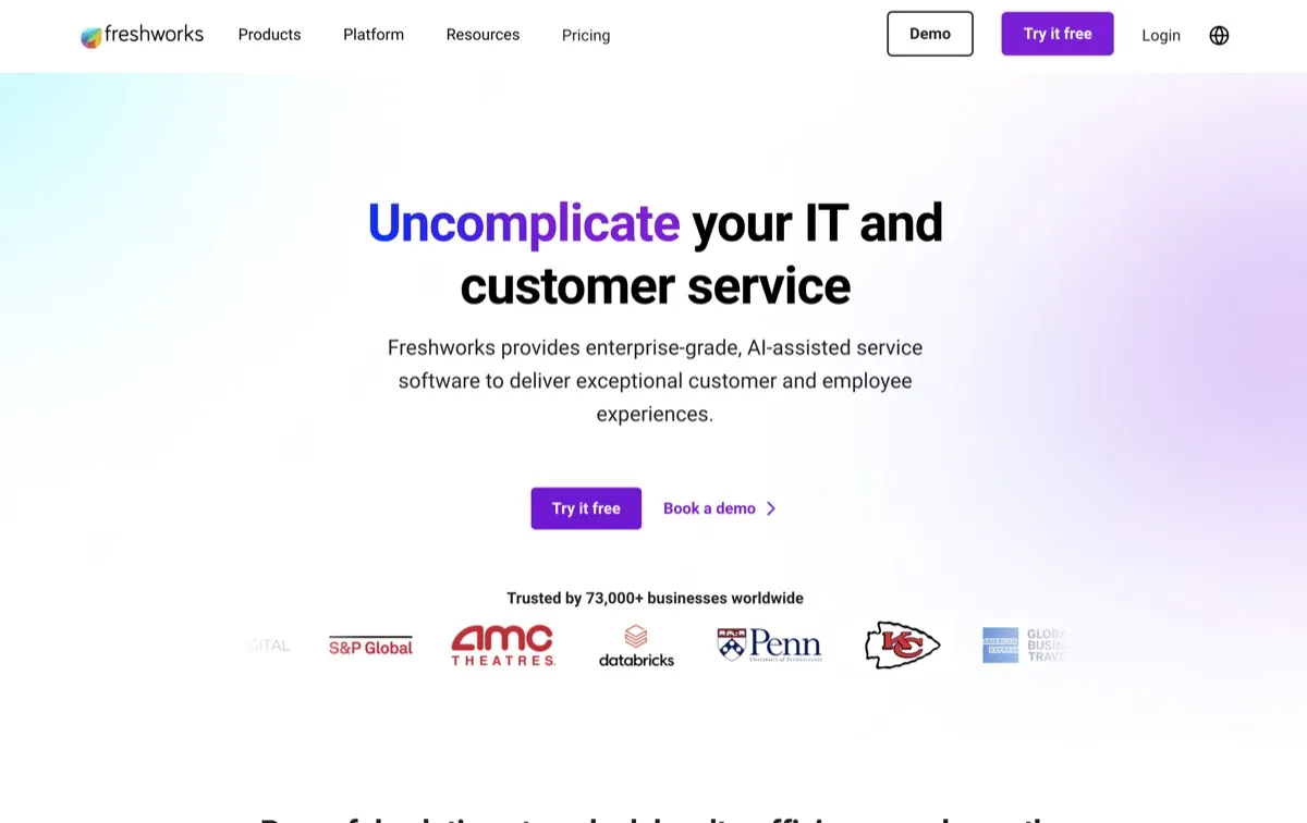 Freshworks screenshot - Communication interface and features overview