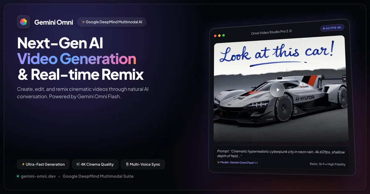 Gemini Omni screenshot - Video Creation interface and features overview