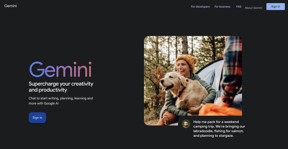 Google Gemini screenshot - AI Assistants interface and features overview