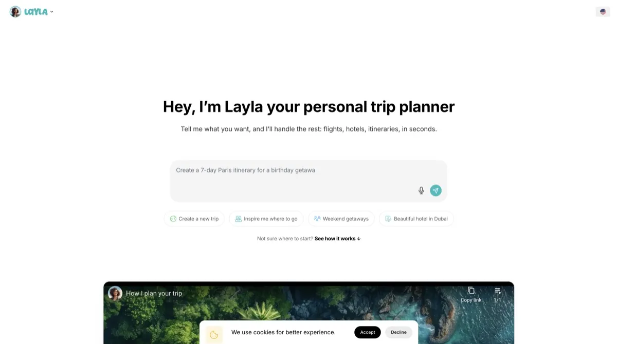 Layla screenshot - Productivity interface and features overview