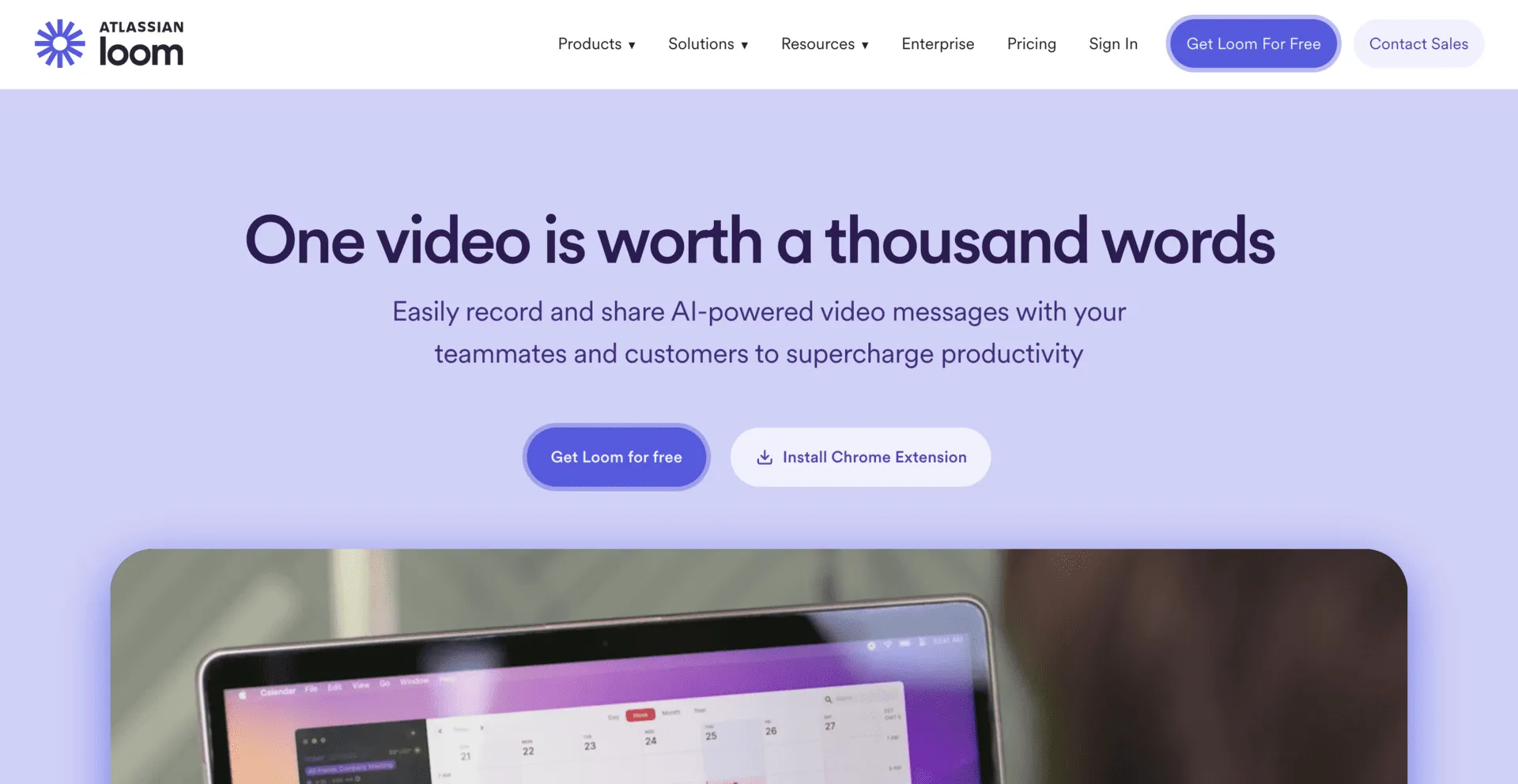 Loom screenshot - Communication interface and features overview