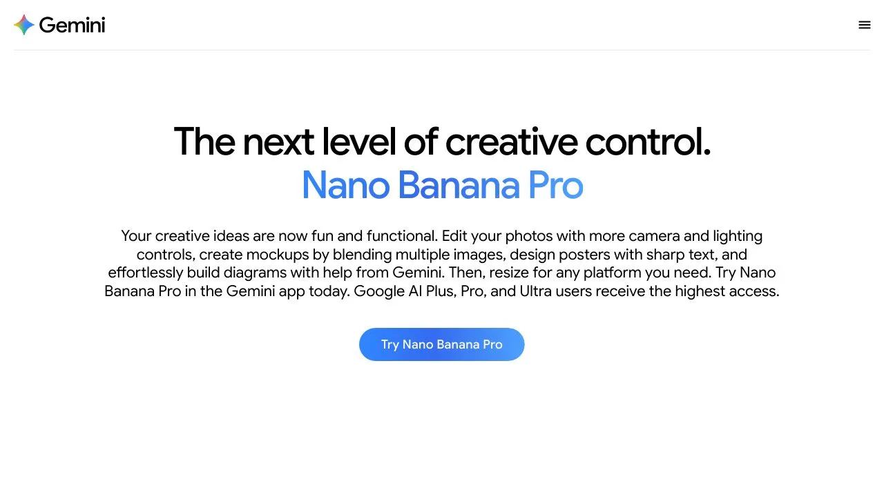 Nano Banana Pro screenshot - Image Generation interface and features overview