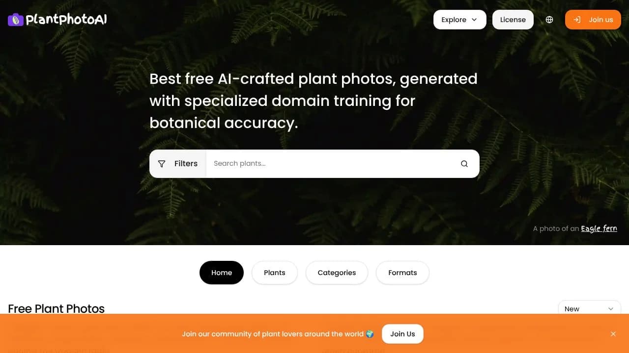 PlantPhotoAI screenshot - Image Generation interface and features overview