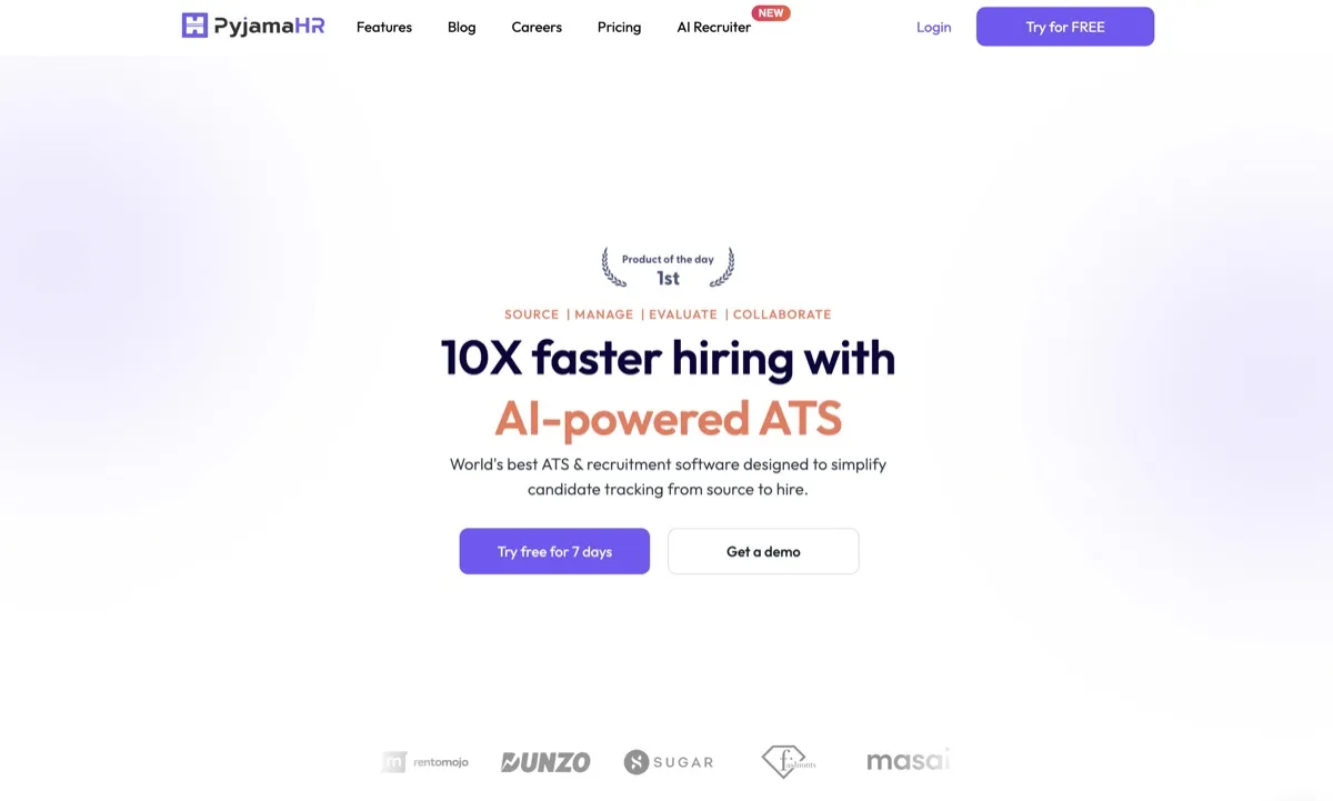Pyjama Jobs screenshot - Productivity interface and features overview