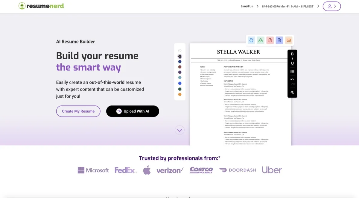 ResumeNerd screenshot - Productivity interface and features overview