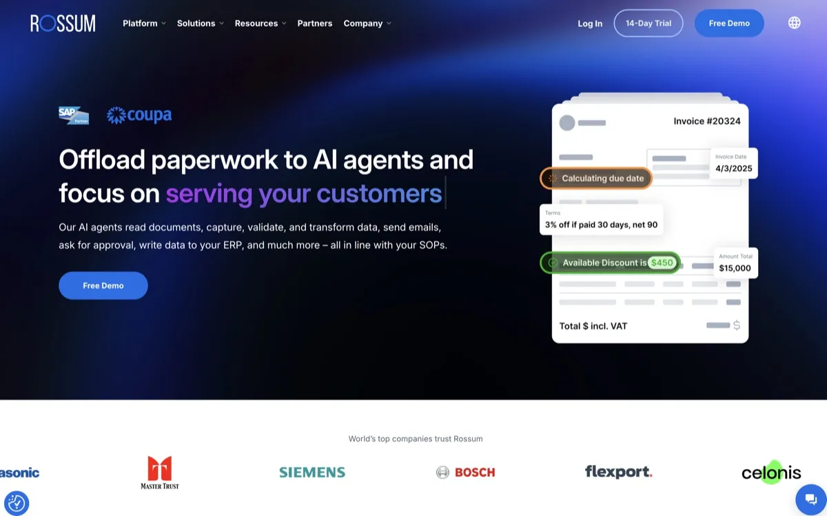 Rossum screenshot - Productivity interface and features overview
