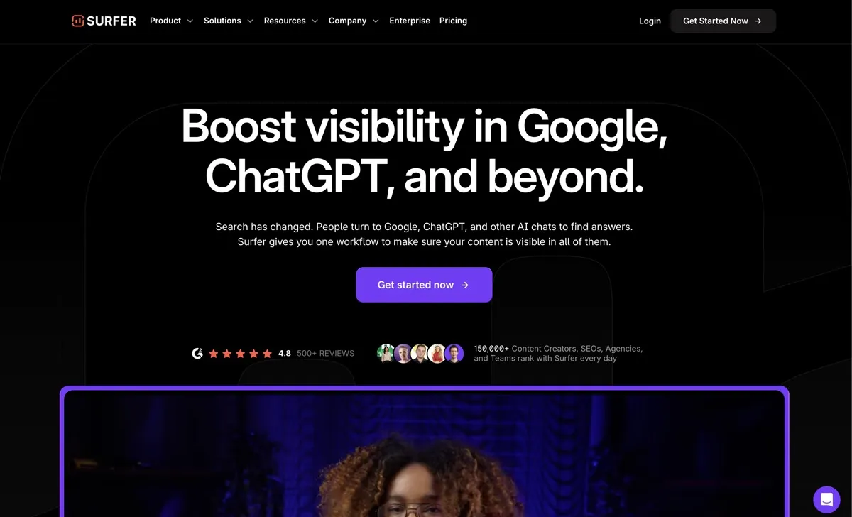 Surfer SEO screenshot - Business & Marketing interface and features overview