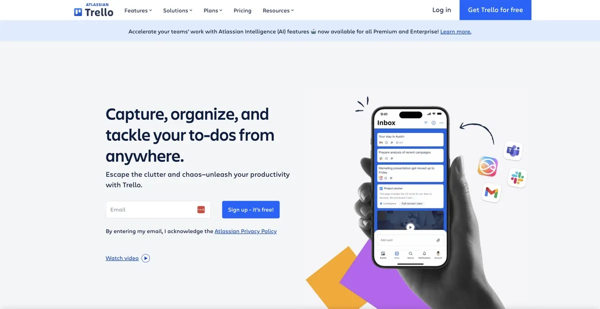 Trello screenshot - Productivity interface and features overview