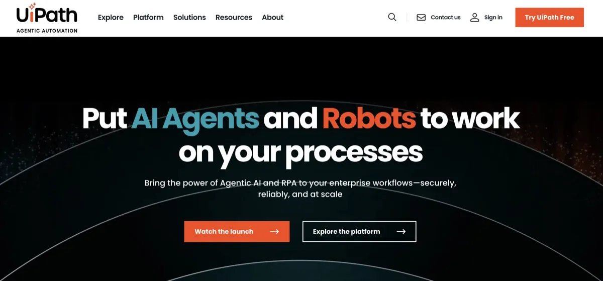 UiPath screenshot - Productivity interface and features overview