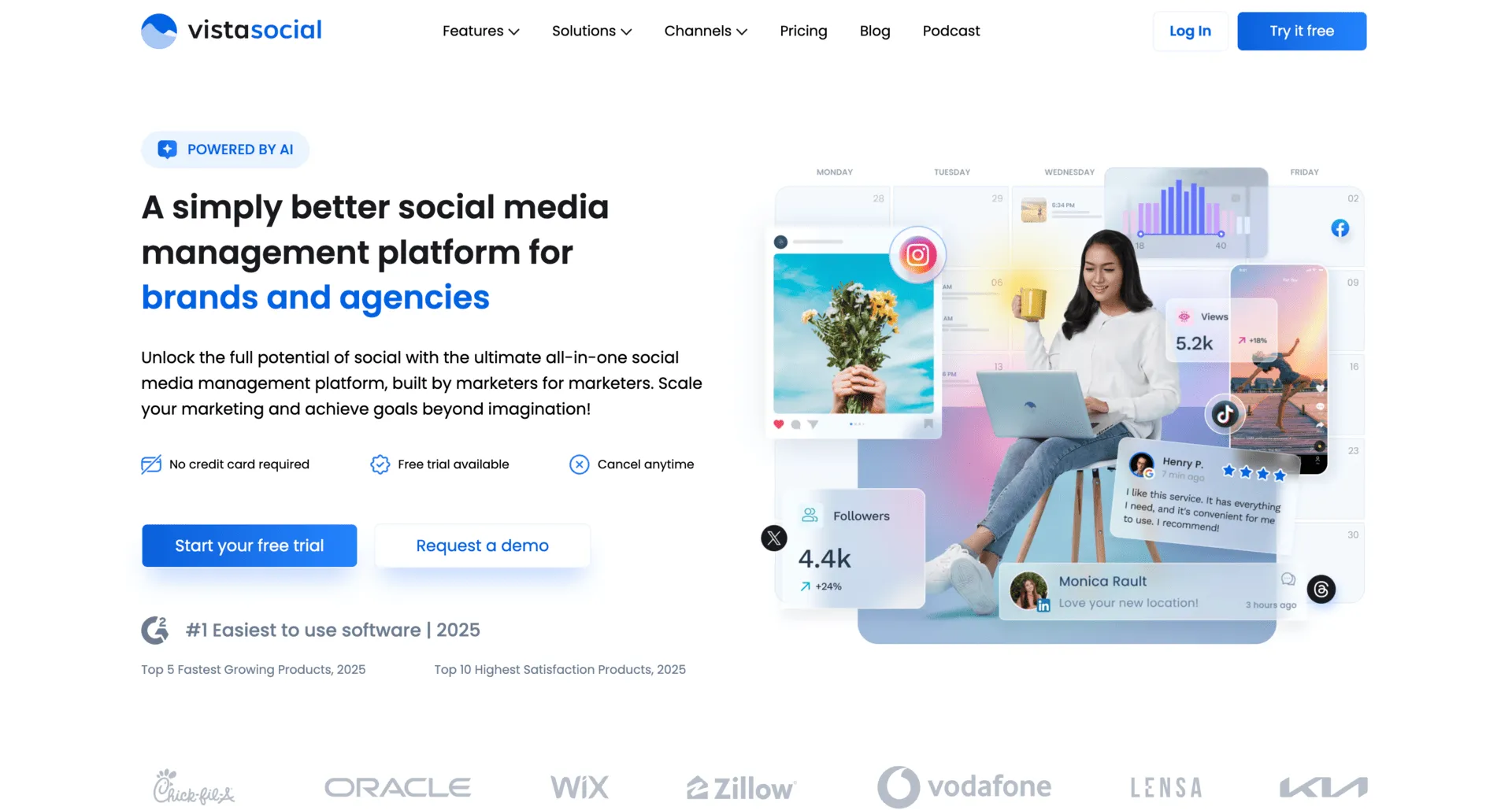 Vista Social screenshot - Business & Marketing interface and features overview