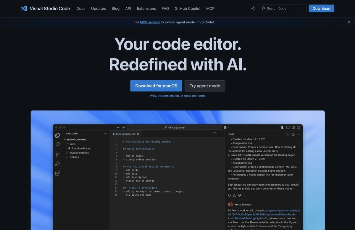 Visual Studio Code screenshot - Development interface and features overview