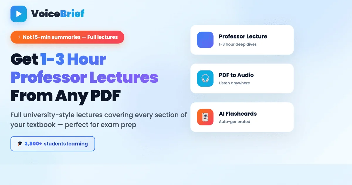 VoiceBrief screenshot - Education & Learning interface and features overview