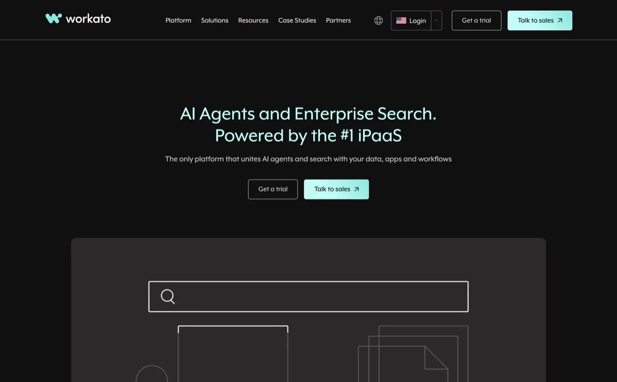 Workato screenshot - Productivity interface and features overview