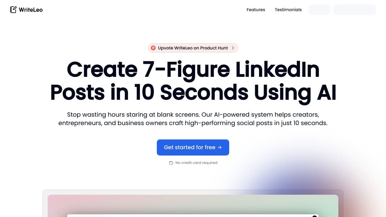 WriteLeo screenshot - Content Creation interface and features overview